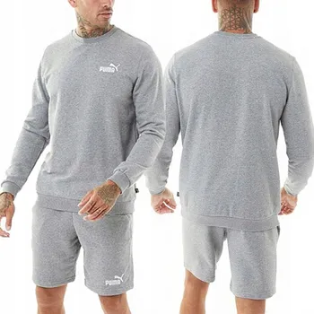 Pánská sportovní souprava Puma s teplákovka mikina kraťasy šedá 847419 03 XXL