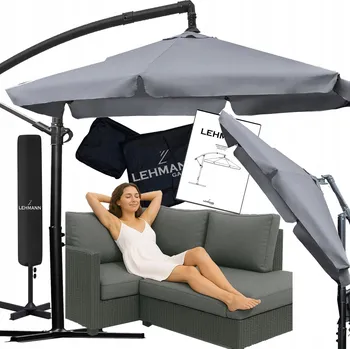 Slunečník SunLine Deluxe – Zahradní slunečník 3,5 m s klikovým mechanismem, ochranný obal NAVÍC