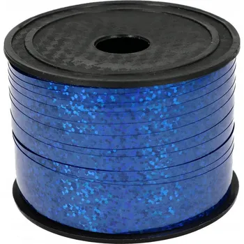 Stuha VÁZACÍ STUHA NA BALÓNKY MODRÁ HOLOGRAFICKÁ 90M