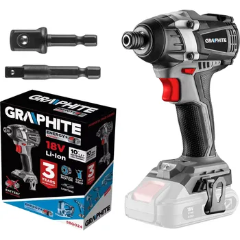 Aku rázový utahovák 18V 200Nm + redukce na hlavice GRAPHITE