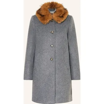 Dámský kabát Ba&Sh Dámský Vlněný Kabát Talling S Umělou Kožešinou, šedá, 36