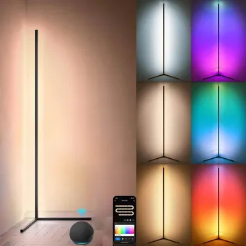 Stojací lampa LED Rohová Stojací Lampa Bluetooth RGB Nastavitelná