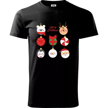 Vánoční koule - Triko extra velké (5-8XL) - 6XL ( Černá )