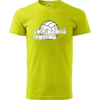 Volejbalová legenda - bílé písmo - Klasické pánské triko vyšší gramáže - XS ( Limetková )
