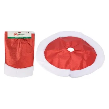 Vánoční dekorace Sukně na vánoční stromek, průměr 90 cm - červená metalíza