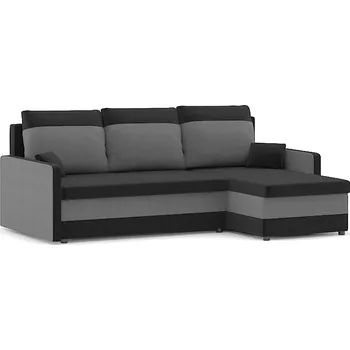 Obývací pokoj Rozkládací rohová sedací souprava MILTON model 2 Černá/šedá