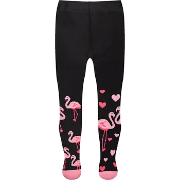 Dětská móda Protiskluzové dětské punčošky Plameňáci a srdíčka