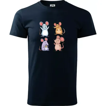 Pánské tričko Barevné myši - Triko extra velké (5-8XL) - 6XL ( Námořní modrá (velmi tmavá - téměř černá) )