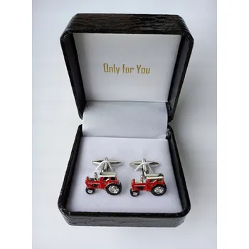 Manžetový knoflíček Elegantní manžetové knoflíčky Traktor CLAAS pro zemědělce - červený traktor