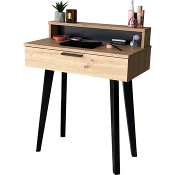 Toaletní stolek TOALETNÍ STOLEK LENA PLUS DUB ARTISAN, ČERNÉ NOHY, 75 CM