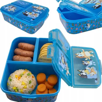 Svačinový box KRABIČKA S PŘIHRÁDKAMI PRO DĚTI OBĚD-BOX KRABIČKY KONTEJNERY