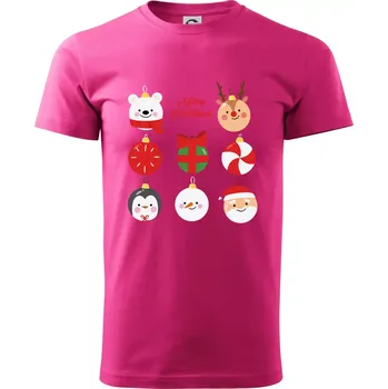 Pánská móda Vánoční koule - Klasické pánské triko vyšší gramáže - XL ( Purpurová )