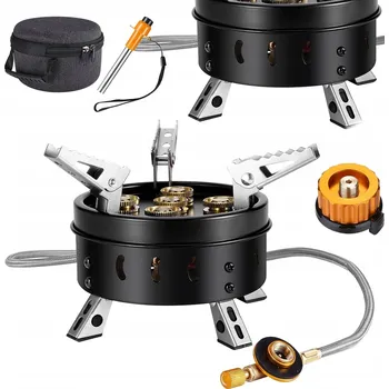 Turistický vařič Kempingový plynový vařič 11000 W s adaptérem