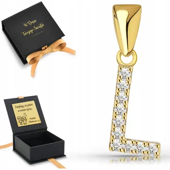 Přívěsek Zlatý přívěsek písmeno L, pozlacené stříbro pro dívku, stříbro 925