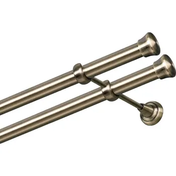 Garnýž Garnýž kovová dvouřadá 25/25mm Fulda mosaz 430 cm (do stěny / na tunýlek - bez kroužků)