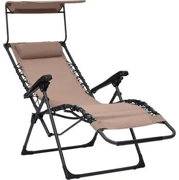 Zahradní lehátko Skládací zahradní lehátko zero gravity s baldachýnem