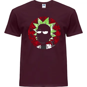 Pánské tričko panske_levne_tricko_potisk_Rick_Morty Barva: Burgundy - vínová, velikost: XS