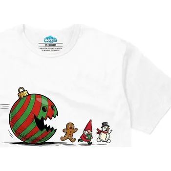 Pánské tričko Pánské tričko Vánoční Pac-Man (Velikost: M, Barva: Bílá)