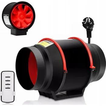 Domácí ventilátor POTRUBNÍ VENTILÁTOR DVOURYCHLOSTNÍ S DÁLKOVÝM OVLÁDÁNÍM PRO VĚTRÁNÍ KUCHYNĚ SKLEPA