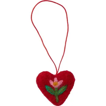 Plstěná dekorace Tulip heart 5x5, Klippan Švédsko