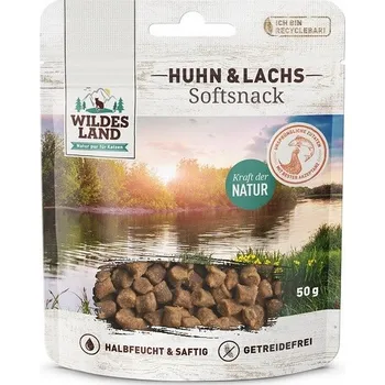 Krmivo pro kočku Wildes Land Kočičí pamlsky Softsnack Kuře & Losos 50g