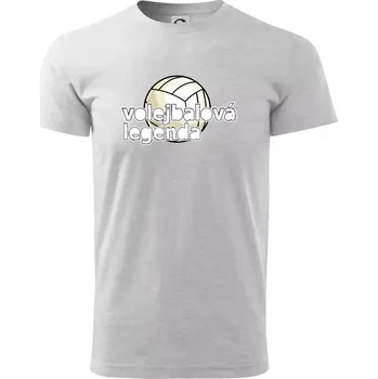 Pánské tričko Volejbalová legenda - bílé písmo - Triko extra velké (5-8XL) - 7XL ( Světlešedý Melír )