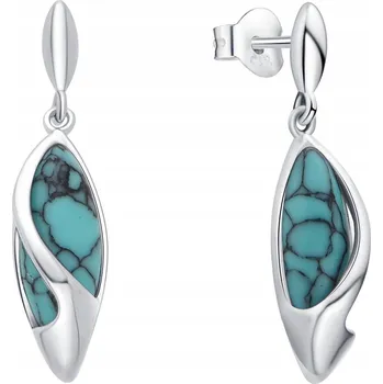 Náušnice KRÁSNÉ STŘÍBRNÉ NÁUŠNICE MODRÉ TYRKYSOVÉ 925
