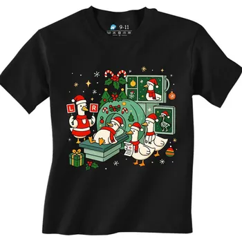 Chlapecké tričko Dětské tričko Vánoční Rentgen Husy (Velikost: 3-4, Barva: Černá)