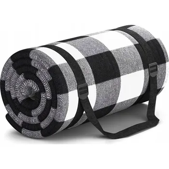 deka Plážová deka, 300 x 200 cm, velká, pikniková, skládací, vzor listů, zelená