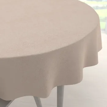 ubrus Kulatý ubrus/imitace broušené kůže Alcantara ALC-009 Béžový Ø 40 cm