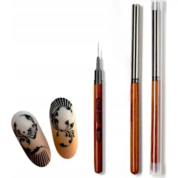 Kosmetický štětec ŠTĚTEC NA ZDOBENÍ S TENKÝM VLASEM 9 MM – PROFESIONÁLNÍ S DŘEVĚNOU RUKOJETÍ