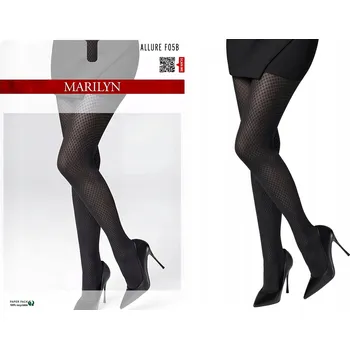 Dámské punčochy Vzorované Punčocháče Marilyn ALLURE F 05B 60 DEN černé Black velikost 5XL