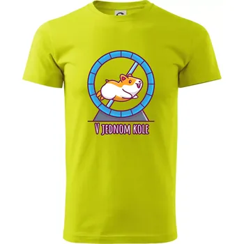 Křeček v jednom kole - Klasické pánské triko vyšší gramáže - XS ( Limetková )