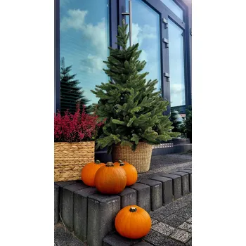 Vánoční stromek ISTONE 121 - 150 cm Umělý vánoční stromeček smrk východní v květináči zelený 130 cm