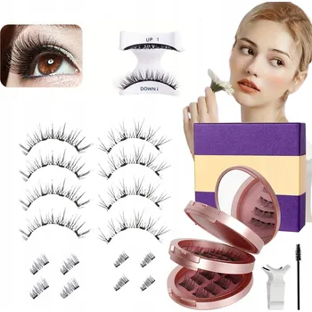 Péče o řasy a obočí 3D MAGNETICKÉ ŘASY DLOUHÉ UMĚLÉ ŘASY ČERNÉ OBJEM 8 PÁRŮ + PINZETA