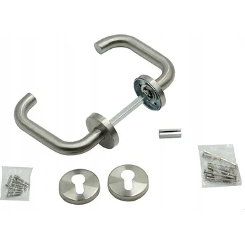 Dveřní kování Vnější klika Km Express Krátká, Štítek kulatý, Rozeta pro vložku