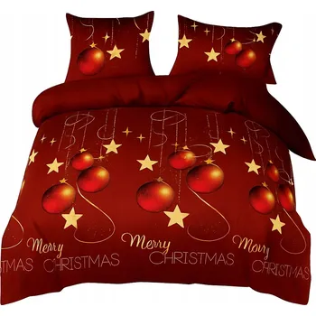 Povlečení SADA POVLEČENÍ 160x200 + 2 POVLEČENÍ NA POLŠTÁŘE VÁNOČNÍ VZOR 6 3 Č. SILNÁ