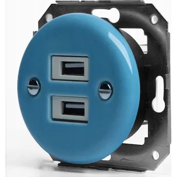 Elektrická zásuvka USB zásuvka do zdi JLM modrá