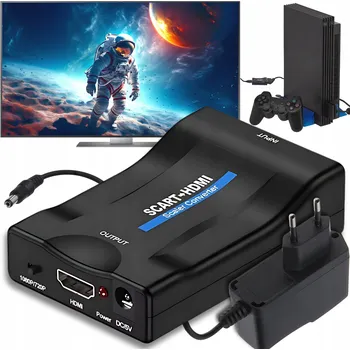 ADAPTÉR KONVERTOR SCART HDMI PŘEVODNÍK SIGNÁLU EUROZÁSUVKA AV EURO FULLHD