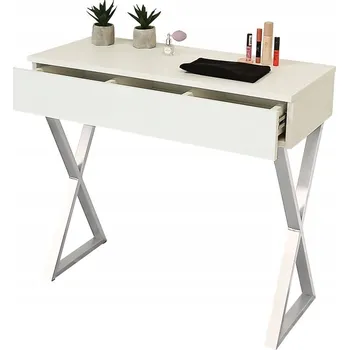 Toaletní stolek TOALETNÍ STOLEK BÍLÁ MATNÁ SE ZÁSUVKOU, BÍLÉ NOHY, 90 CM