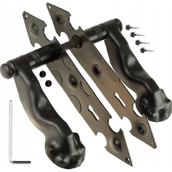 Dveřní kování Klika pro branky a vrata Km Express Dlouhá, Štítek s otvorem pro klíč