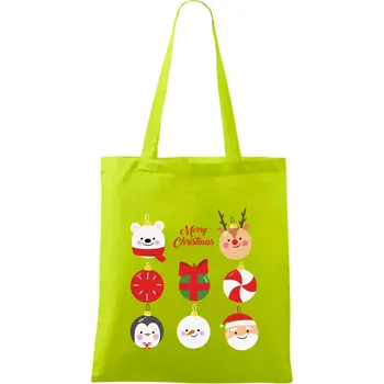 Vánoční koule - Taška bavlněná - 42 x 38 cm ( Limetková )