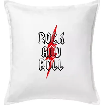 Polštář Rock and Roll blesk - Polštář 50x50 - 50x50 - Pouze potah ( Bílá )