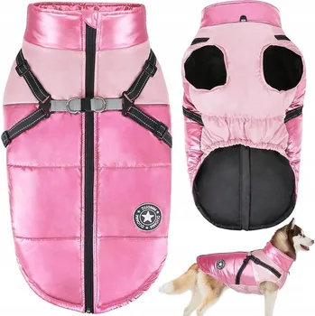 Obleček pro psa Zimní bunda pro psa, zateplená vesta, růžová, voděodolná, velikost S