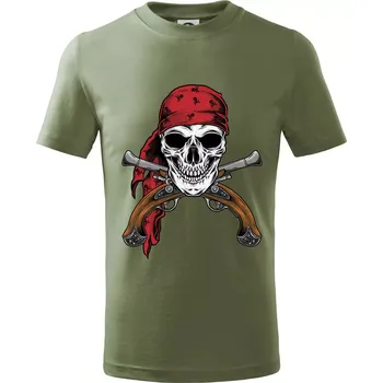 Pirát s bambitkou - Tričko dětské bavlněné - 122 cm/6 let ( Khaki )