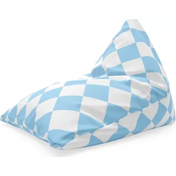 Sedací pytel Sablio Sedací vak Triangl Bílomodré kosočtverce: 120 x 100 x 100 cm