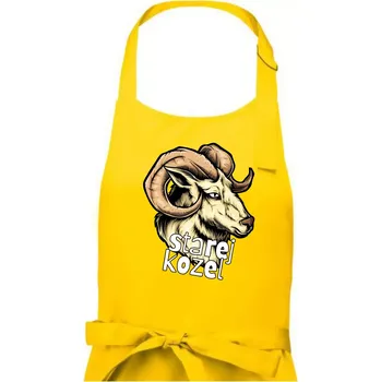 Kuchyňská zástěra Starej kozel - Pánská zástěra na vaření - Univerzální velikost ( Žlutá )