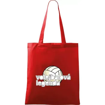 Nákupní taška Volejbalová legenda - bílé písmo - Taška bavlněná - 42 x 38 cm ( Červená )