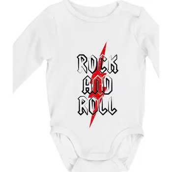 Rock and Roll blesk - Body kojenecké s dlouhým rukávem - Dlouhý r. do 3 měs ( Bílá )