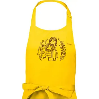 Kuchyňská zástěra Matka a dcera v objetí - Dámská zástěra na vaření - Univerzální velikost ( Žlutá )